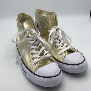 NWT Converse Chuck Taylor All Star High Top Metallic Gold Sneakers Unisex